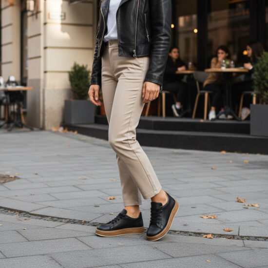 Zapatillas cómodas de piel para mujer negras | TUASOLEA