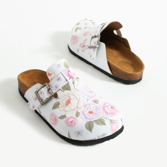 Zuecos planos estampados con hebilla | TUASOLEA