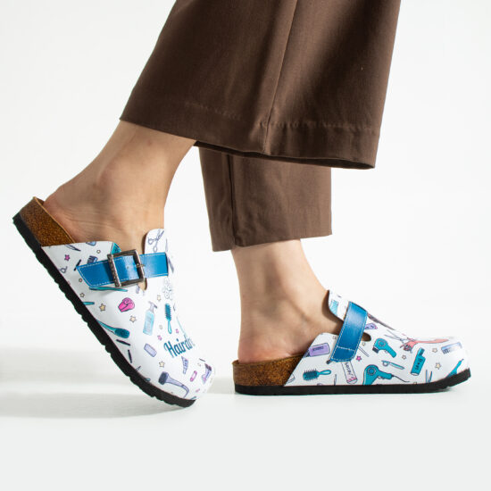 Zuecos planos estampados para peluquera | TUASOLEA