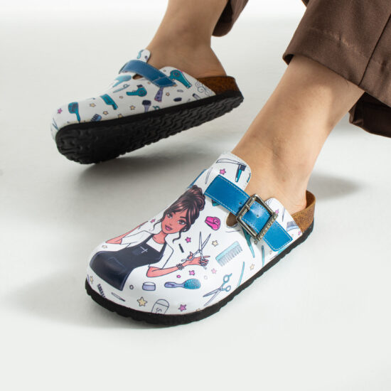 Zuecos planos estampados para peluquera | TUASOLEA