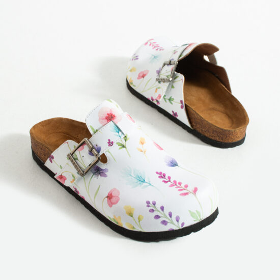 Zuecos planos estampados con hebilla | TUASOLEA