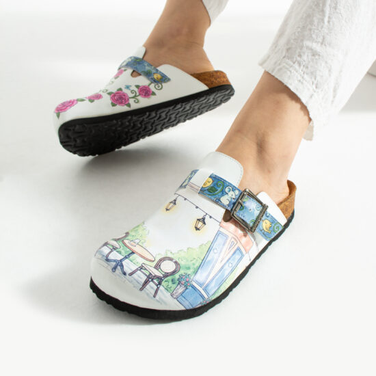 Zuecos planos estampados con hebilla | TUASOLEA