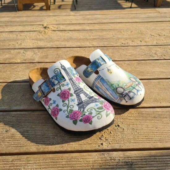 Zuecos planos estampados con hebilla | TUASOLEA