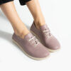Zapatos cómodos rosa de piel para mujer con memory foam