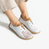 Zapatos cómodos con diseño de gato en piel para mujer con memory foam