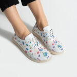 Zapatos cómodos de piel para mujer con memory foam - estampado floral