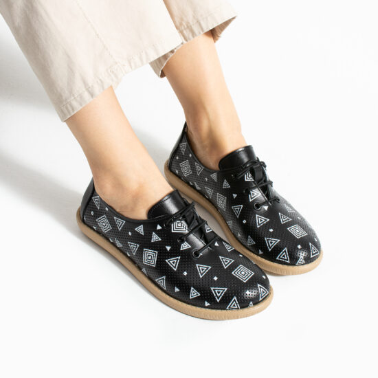 Zapatos cómodos de piel negros para mujer con memory foam
