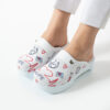 Zuecos sanitarios de piel para mujer con plataforma - estampado Pulse