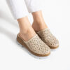 Zuecos beige de verano con plataforma para mujer