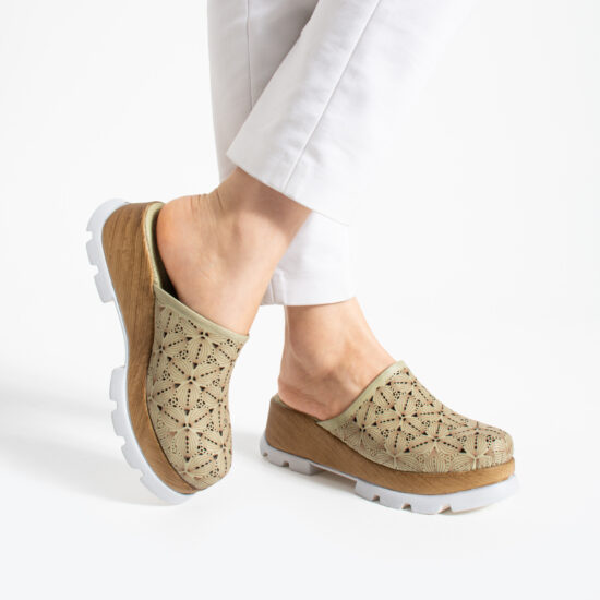 Mujer Imara Flora Olive от Естествена кожа