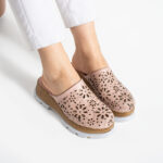 Zuecos rosas de verano con plataforma para mujer