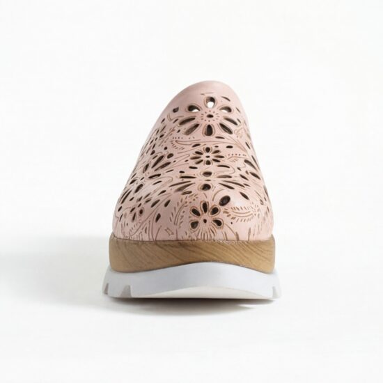 Zuecos rosas de verano con plataforma para mujer - vista superior