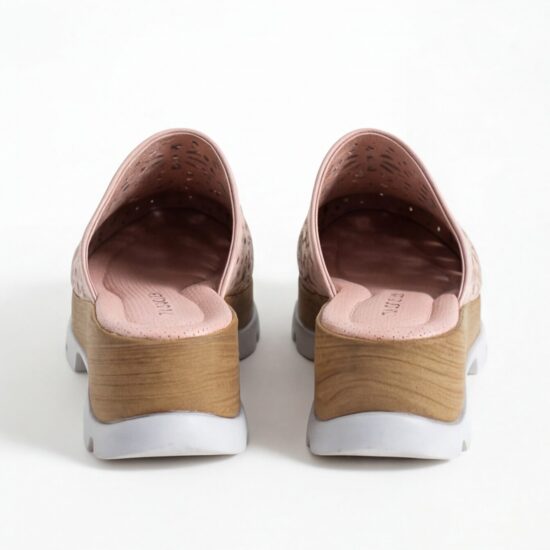 Zuecos rosas de verano con plataforma para mujer - detalle