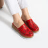 Zuecos rojos de verano con plataforma para mujer