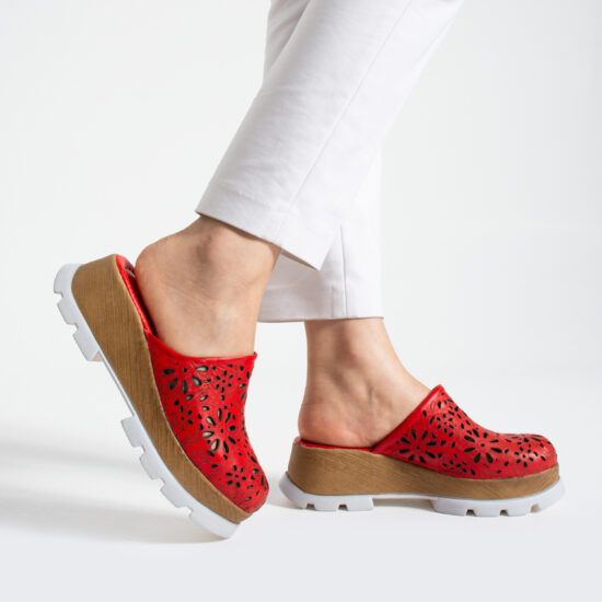 Mujer Imara Flora Red от Естествена кожа