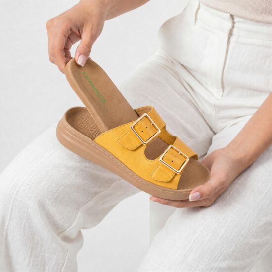 Sandalias de mujer de piel con plantilla extraíble - Естествена кожа