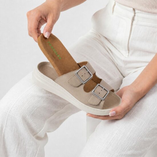 Sandalias de mujer de piel con plantilla extraíble - Естествена кожа
