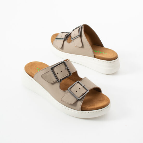 Sandalias de mujer de piel con plantilla extraíble - vista superior