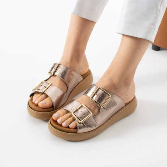 Sandalias de mujer de piel con plantilla extraíble