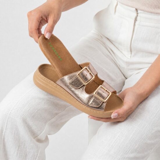 Sandalias de mujer de piel con plantilla extraíble - Естествена кожа