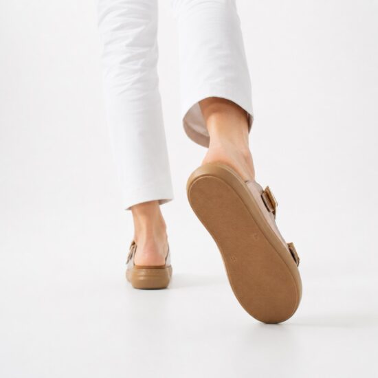 Sandalias de mujer de piel con plantilla extraíble - vista superior