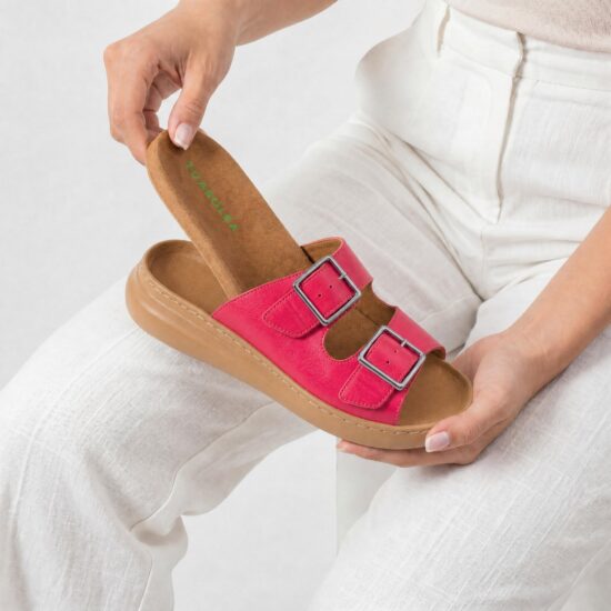 Sandalias de mujer de piel con plantilla extraíble - Естествена кожа