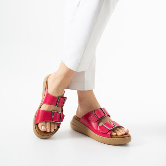 Sandalias de mujer de piel con plantilla extraíble - vista lateral