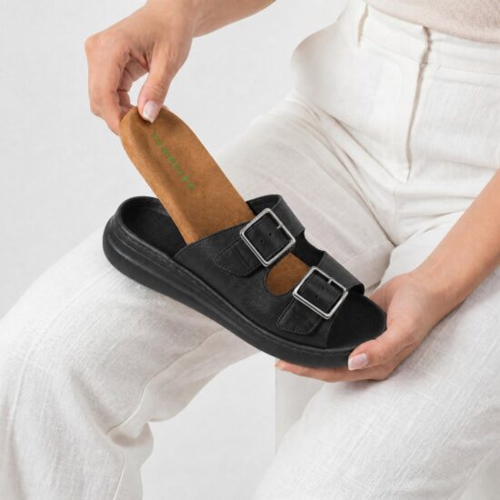 Sandalias de mujer de piel con plantilla extraíble - Естествена кожа