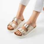 Sandalias de mujer de piel con plantilla extraíble