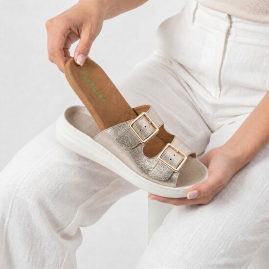 Sandalias de mujer de piel con plantilla extraíble - Естествена кожа