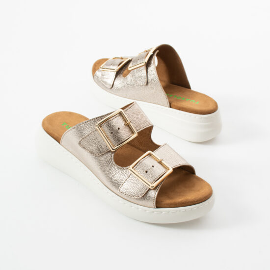 Sandalias de mujer de piel con plantilla extraíble - vista superior