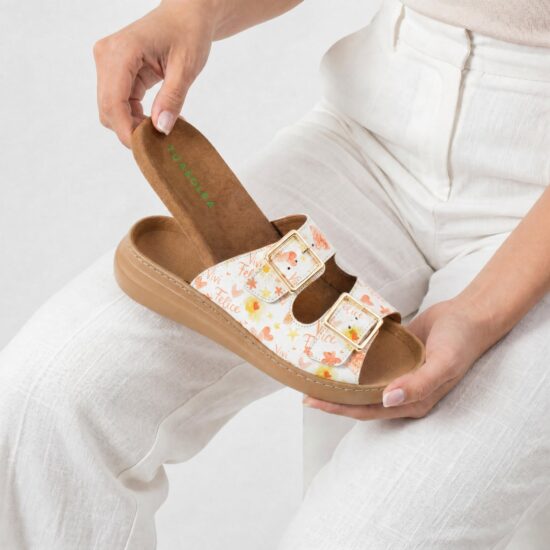 Sandalias de mujer de piel con plantilla extraíble - Естествена кожа