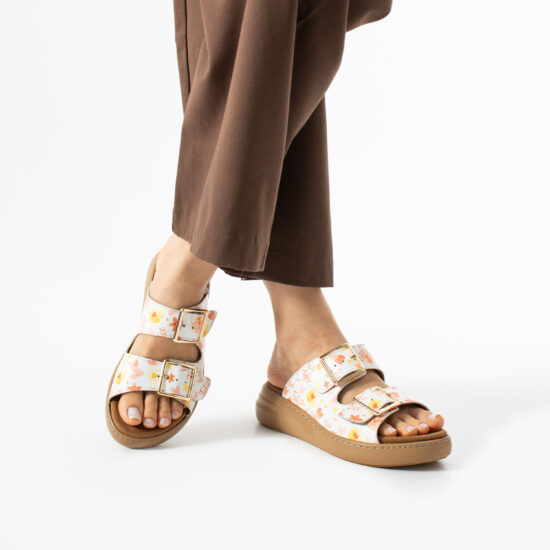 Sandalias de mujer de piel con plantilla extraíble - vista lateral