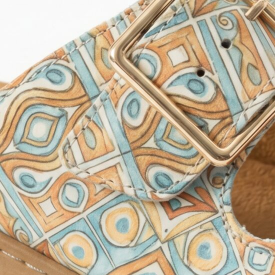 Sandalias de mujer de piel con plantilla extraíble - Цветен
