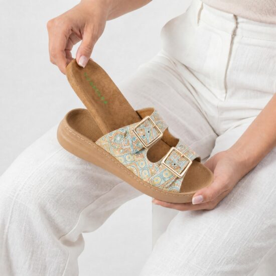 Sandalias de mujer de piel con plantilla extraíble - Естествена кожа