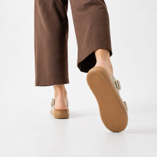 Sandalias de mujer de piel con plantilla extraíble - vista superior