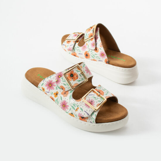 Sandalias de mujer de piel con plantilla extraíble - detalle