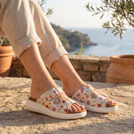 Sandalias de mujer de piel con plantilla extraíble