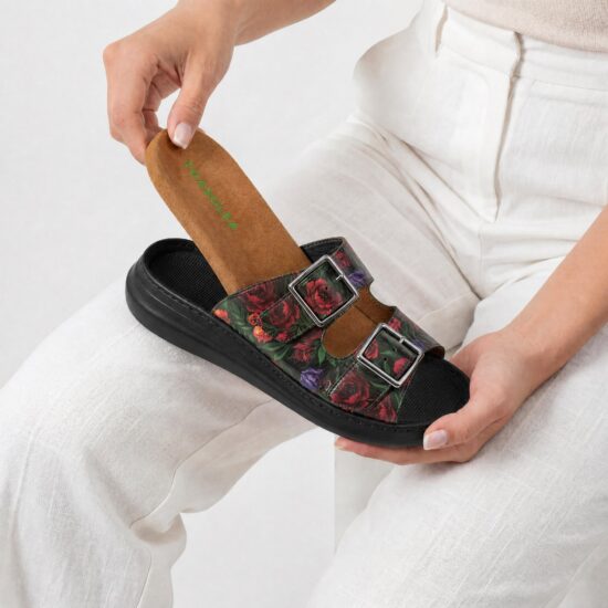 Sandalias de mujer de piel con plantilla extraíble - Естествена кожа