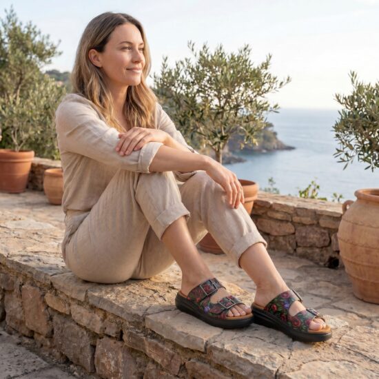 Sandalias de mujer de piel con plantilla extraíble - detalle