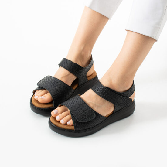 Sandalias de piel para mujer con plantillas extraíbles y velcro