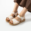 Sandalias de piel para mujer con plantillas extraíbles y velcro