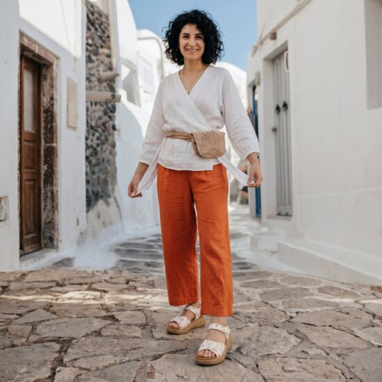 Sandalias de piel para mujer con plantillas extraíbles y velcro - vista superior