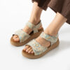 Sandalias de piel para mujer con plantillas extraíbles y velcro