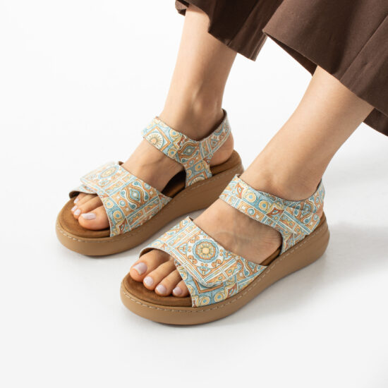 Sandalias de piel para mujer con plantillas extraíbles y velcro