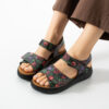 Sandalias de piel para mujer con plantillas extraíbles y velcro