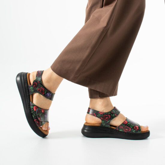 Sandalias de piel para mujer con plantillas extraíbles y velcro - Естествена кожа
