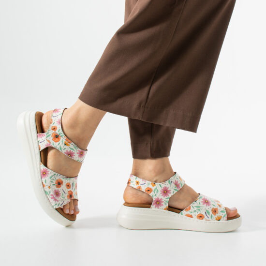 Sandalias de piel para mujer con plantillas extraíbles y velcro - Естествена кожа