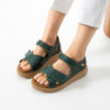 Sandalias de piel para mujer con talón cerrado y plantillas extraíbles