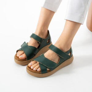 Sandalias de piel para mujer con talón cerrado y plantillas extraíbles